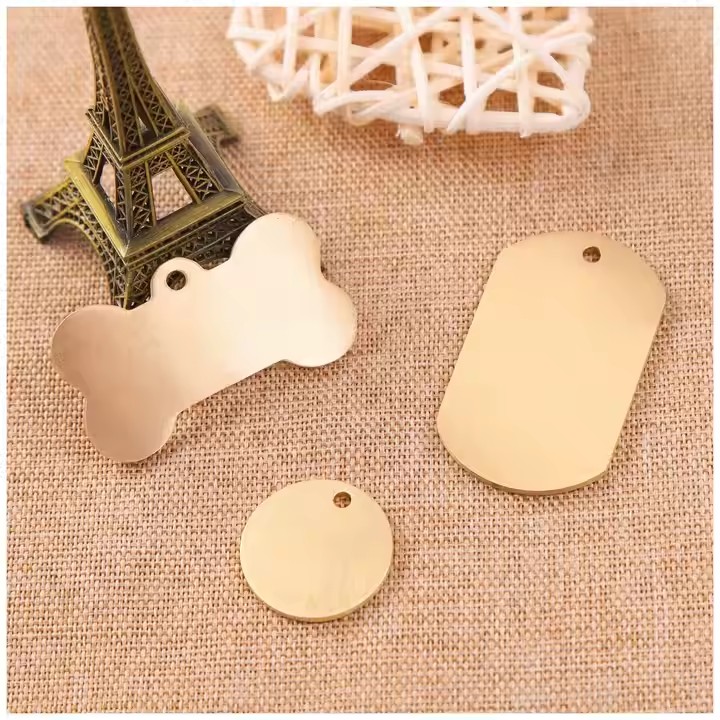 Blank Brass and Copper Key Tags for Custom Engraving