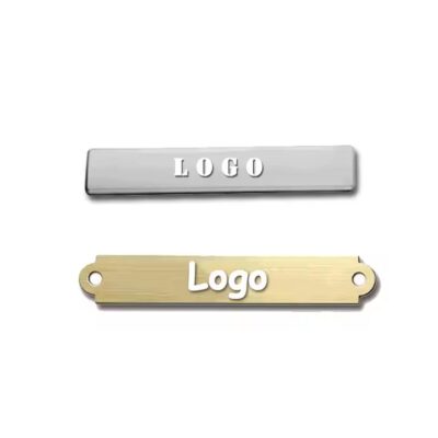Custom engraved metal tags for branding handbags and accessories