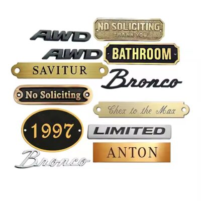 Custom engraved metal tags for branding handbags and accessories