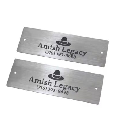 Custom stainless steel etched identification tag with serial number engraving