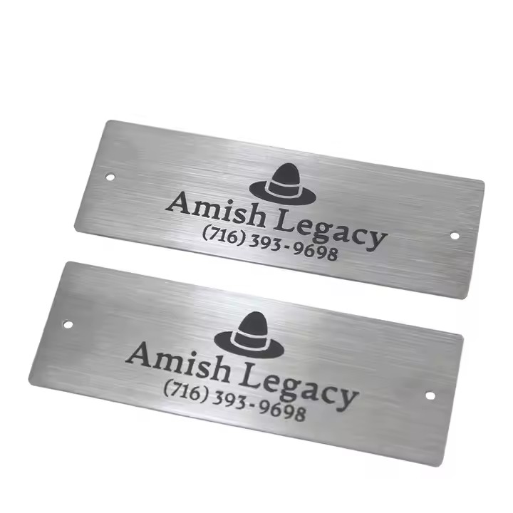 Custom stainless steel etched identification tag with serial number engraving