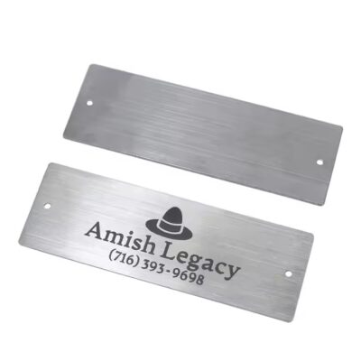 Custom stainless steel etched identification tag with serial number engraving